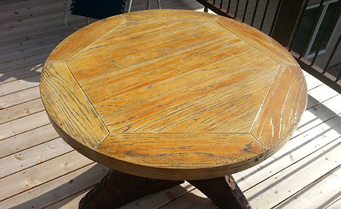 Stained & Stamped Colored Concrete Table