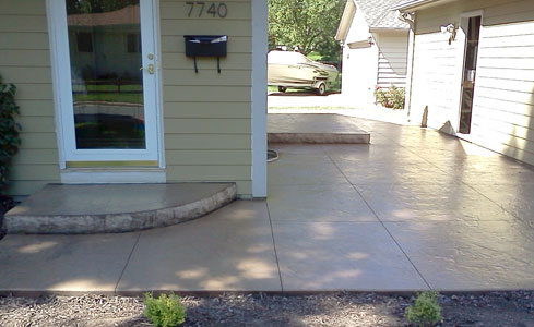 Stamped Concrete Patio with Steps
