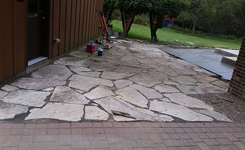 Concrete & Stone Patio with Foundation
